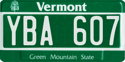 VT license plate YBA607