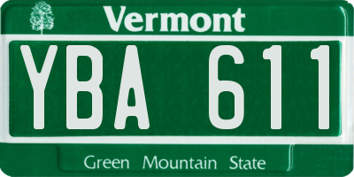 VT license plate YBA611