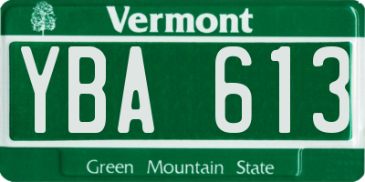 VT license plate YBA613