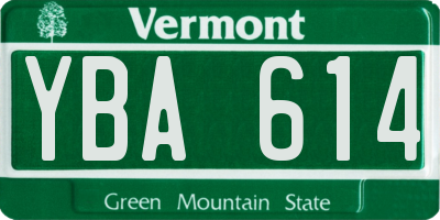 VT license plate YBA614