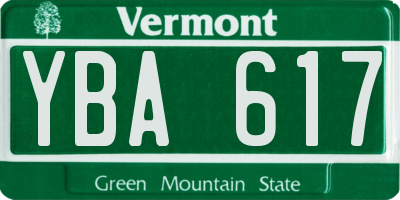VT license plate YBA617