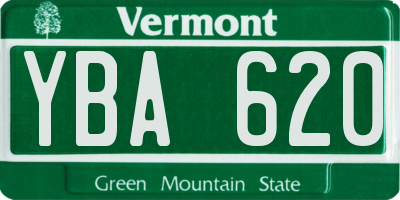VT license plate YBA620