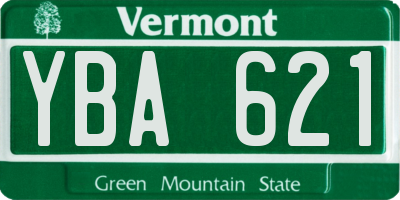 VT license plate YBA621