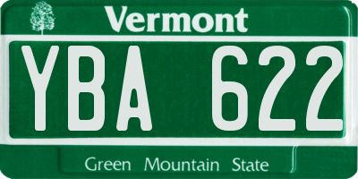 VT license plate YBA622