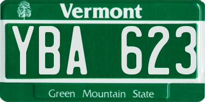 VT license plate YBA623