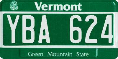 VT license plate YBA624