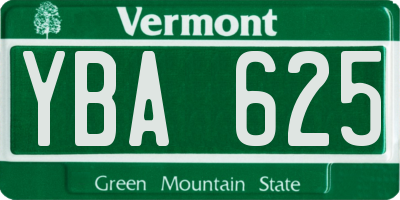 VT license plate YBA625