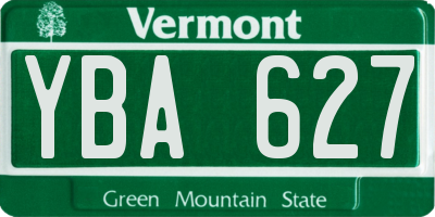 VT license plate YBA627