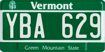 VT license plate YBA629