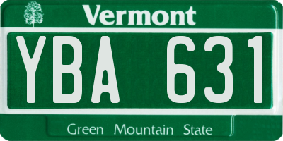 VT license plate YBA631