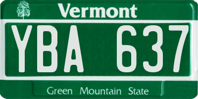 VT license plate YBA637