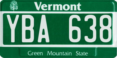 VT license plate YBA638