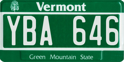 VT license plate YBA646