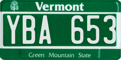 VT license plate YBA653