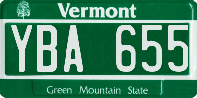 VT license plate YBA655