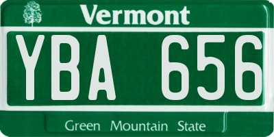 VT license plate YBA656
