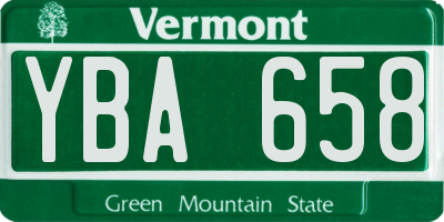 VT license plate YBA658