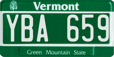 VT license plate YBA659