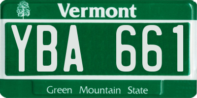 VT license plate YBA661