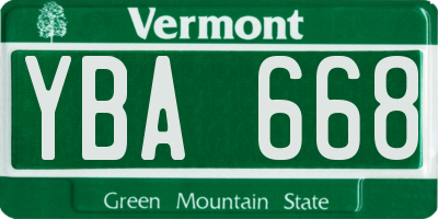 VT license plate YBA668