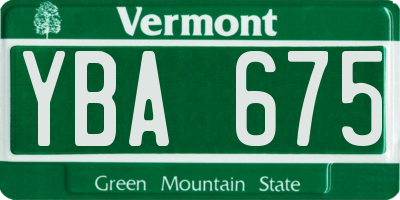 VT license plate YBA675