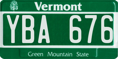 VT license plate YBA676