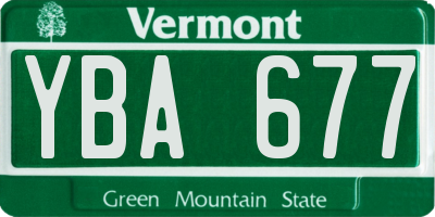 VT license plate YBA677
