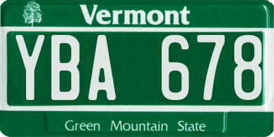 VT license plate YBA678