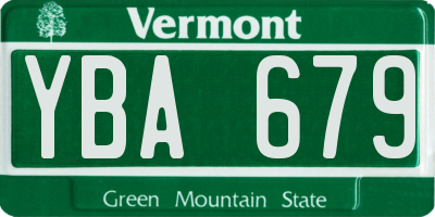 VT license plate YBA679
