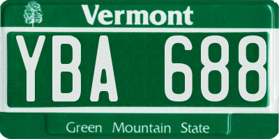 VT license plate YBA688