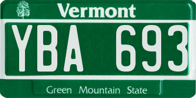 VT license plate YBA693