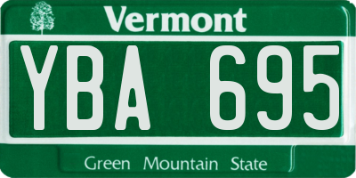 VT license plate YBA695