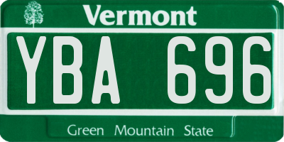 VT license plate YBA696