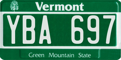 VT license plate YBA697
