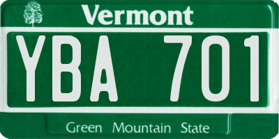 VT license plate YBA701