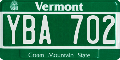 VT license plate YBA702