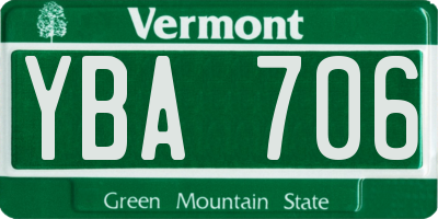 VT license plate YBA706