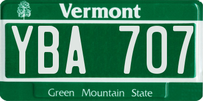VT license plate YBA707
