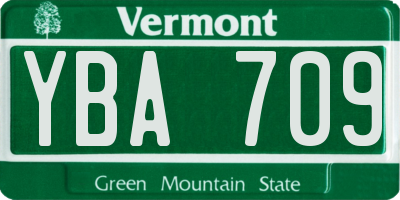 VT license plate YBA709