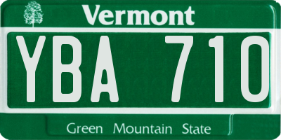 VT license plate YBA710