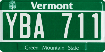 VT license plate YBA711