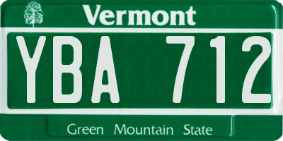 VT license plate YBA712