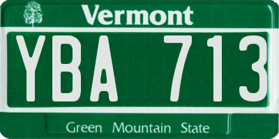 VT license plate YBA713