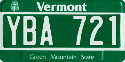 VT license plate YBA721