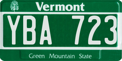 VT license plate YBA723