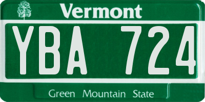 VT license plate YBA724