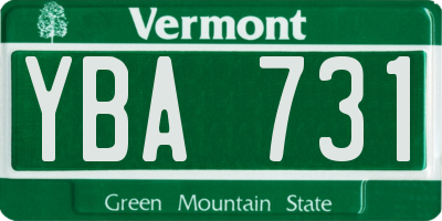 VT license plate YBA731