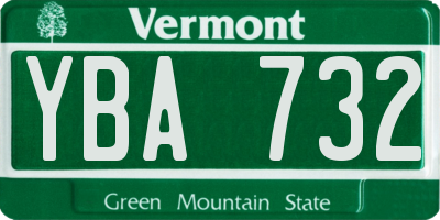 VT license plate YBA732