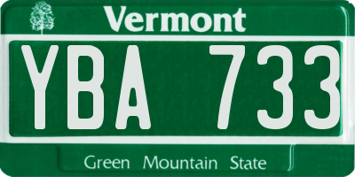 VT license plate YBA733