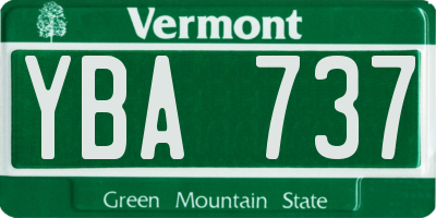 VT license plate YBA737